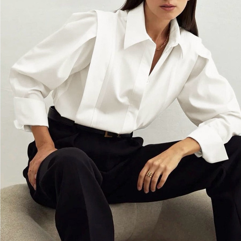 Commense Crisp White Button-Up Shirt